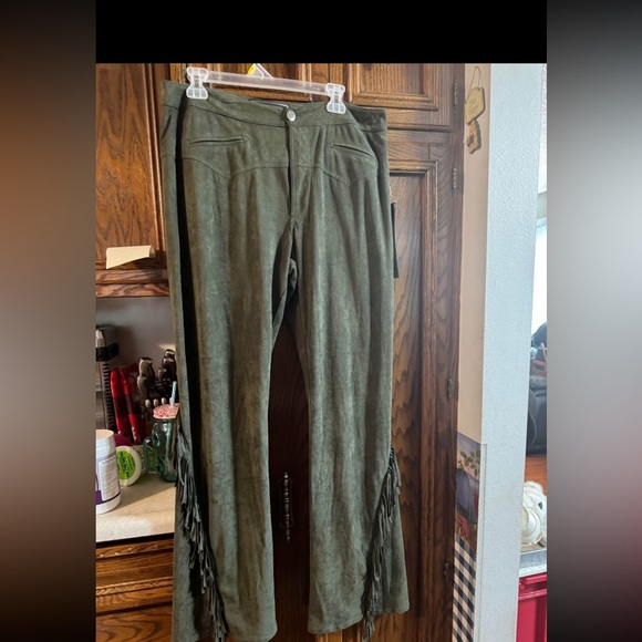 Double d ranch alfalfa suede front pants sz 16 - Picture 2 of 4